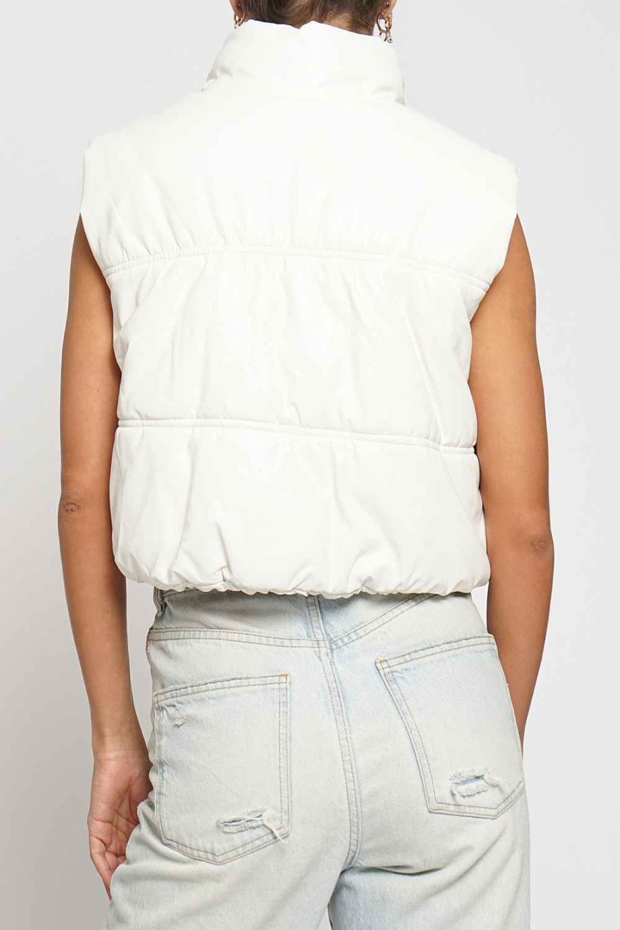 Women Sans Souci Vests | Cropped Pu Vest