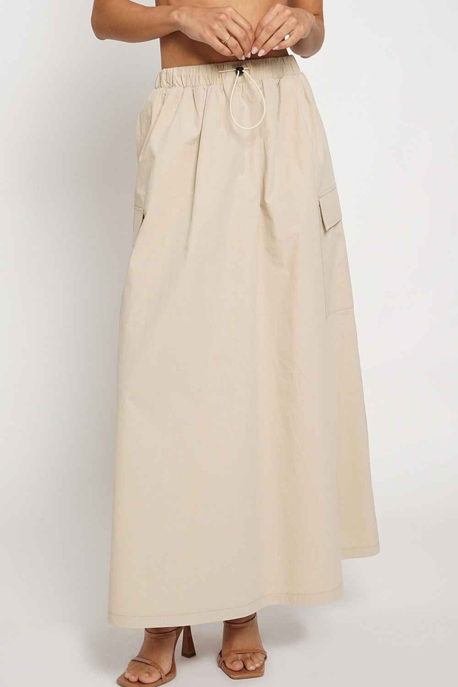 Women Sans Souci Skirts | Pull Cord Cargo Maxi Skirt