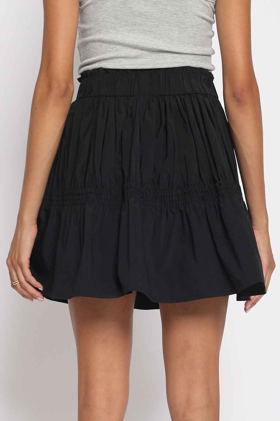 Women Sans Souci Skirts | Tiered Mini Skirt Black