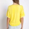 Women Sans Souci Short Sleeve Tops | Boxy Crew Neck Tee Yellow