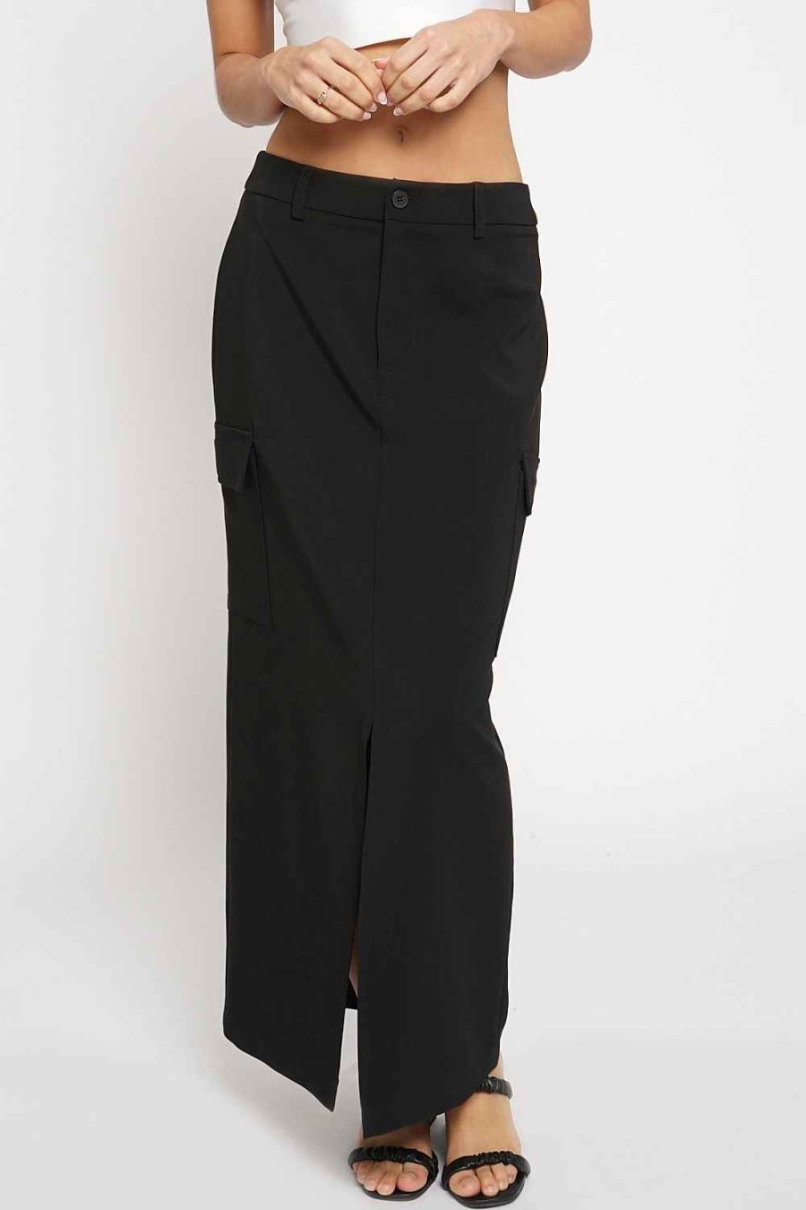 Women Sans Souci Skirts | Front Slit Cargo Skirt