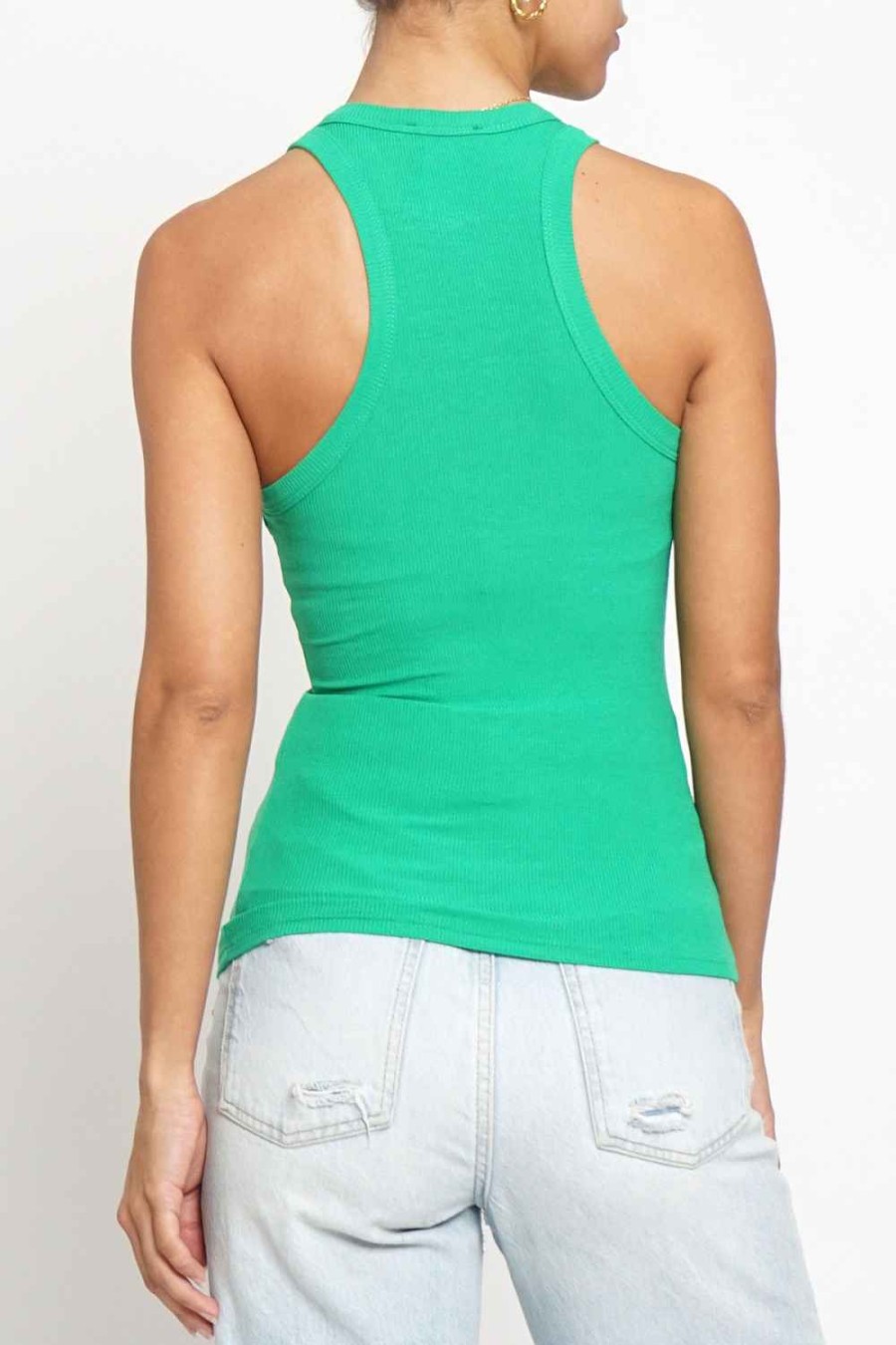 Women Sans Souci Sleeveless Tops | Classic Tank Top Green