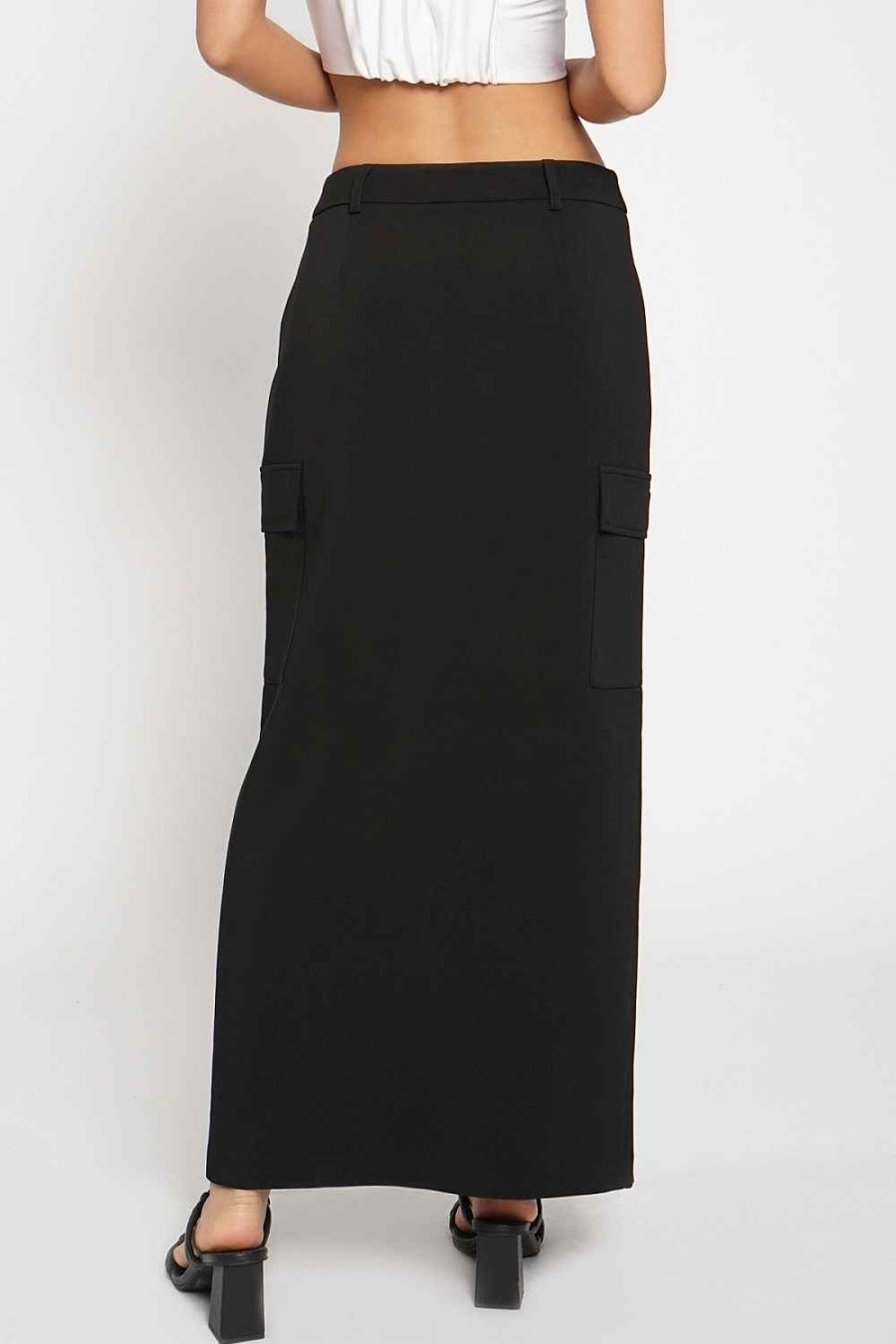 Women Sans Souci Skirts | Front Slit Cargo Skirt