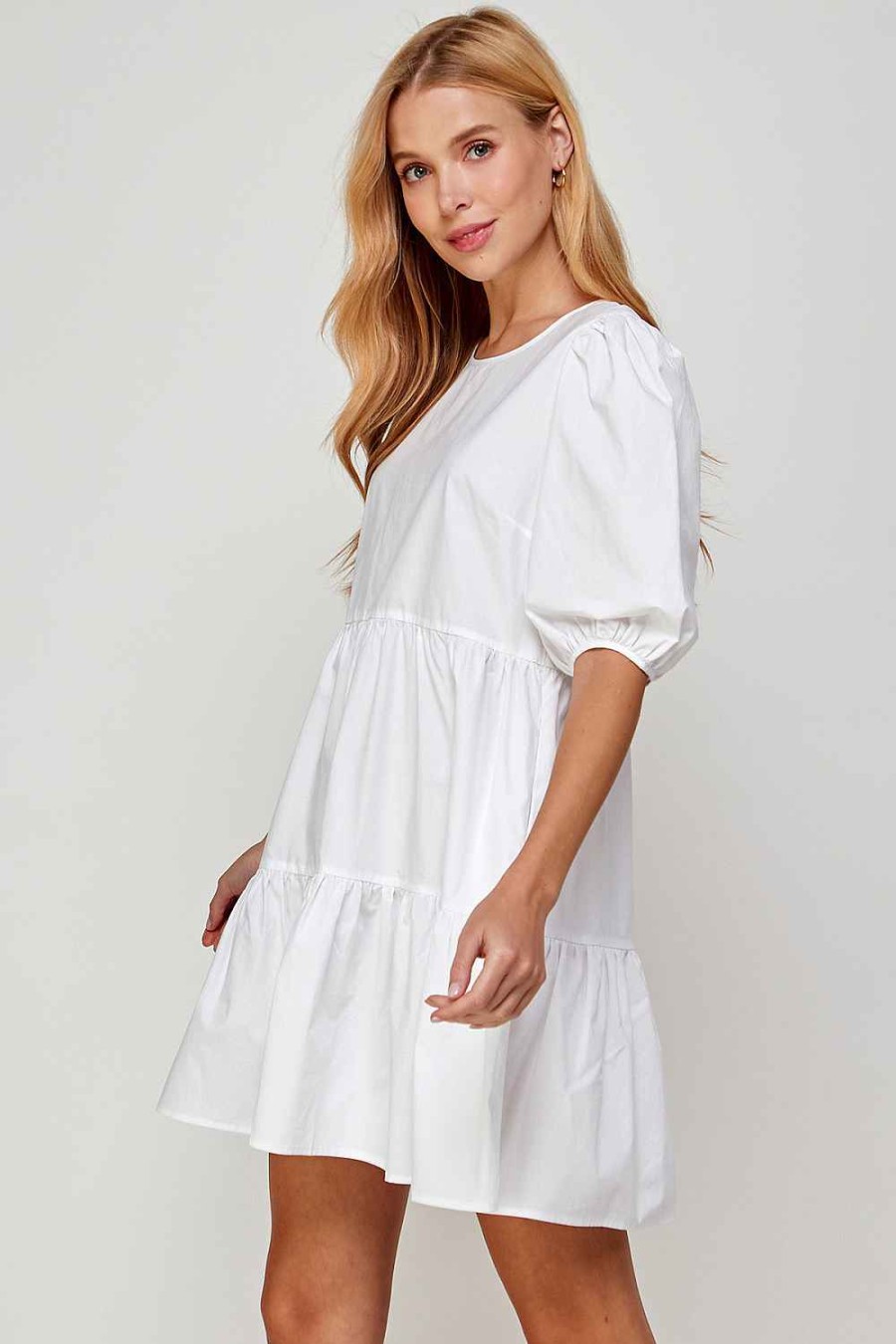 Women Sans Souci Mini Dresses | Poplin Tiered Mini Dress