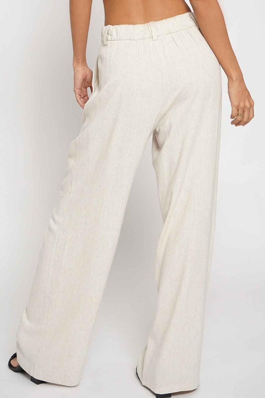 Women Sans Souci Pants | Pleated Front Linen Trouser