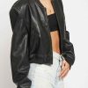 Women Sans Souci Jackets | Washed Pu Bomber Jacket