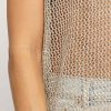 Women Sans Souci Tank Tops | Metallic Knit Tank Top